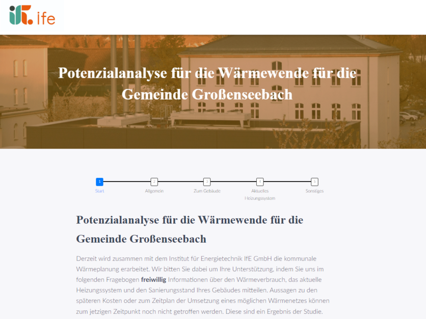Freiwillige Umfrage Potenzialanalyse Wärmeplanung Großenseebach