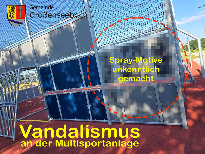 Vandalismus durch Graffiti an der Multisportanlage