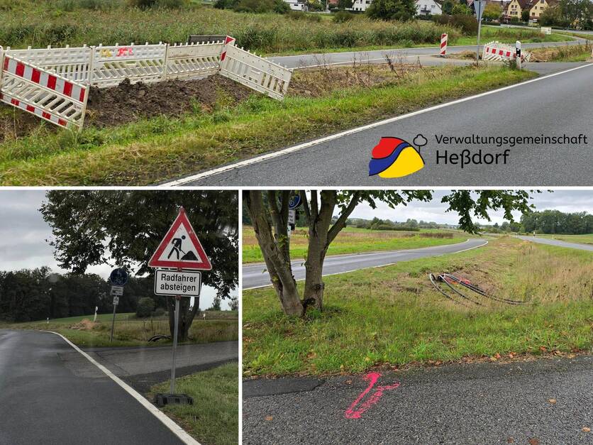 Bauarbeiten neben dem Radweg Großenseebach-Heßdorf September/Oktober 2024