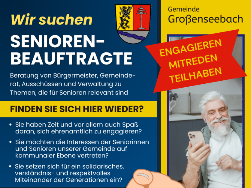 Gemeinde Großenseebach sucht Seniorenbeauftragte - Aufruf zur Bewerbung
