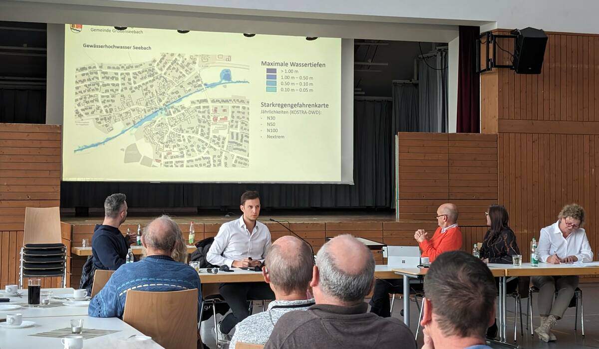 Bürgerversammlung 2023 in Großenseebach - Sturzflutmanagement-Vortrag