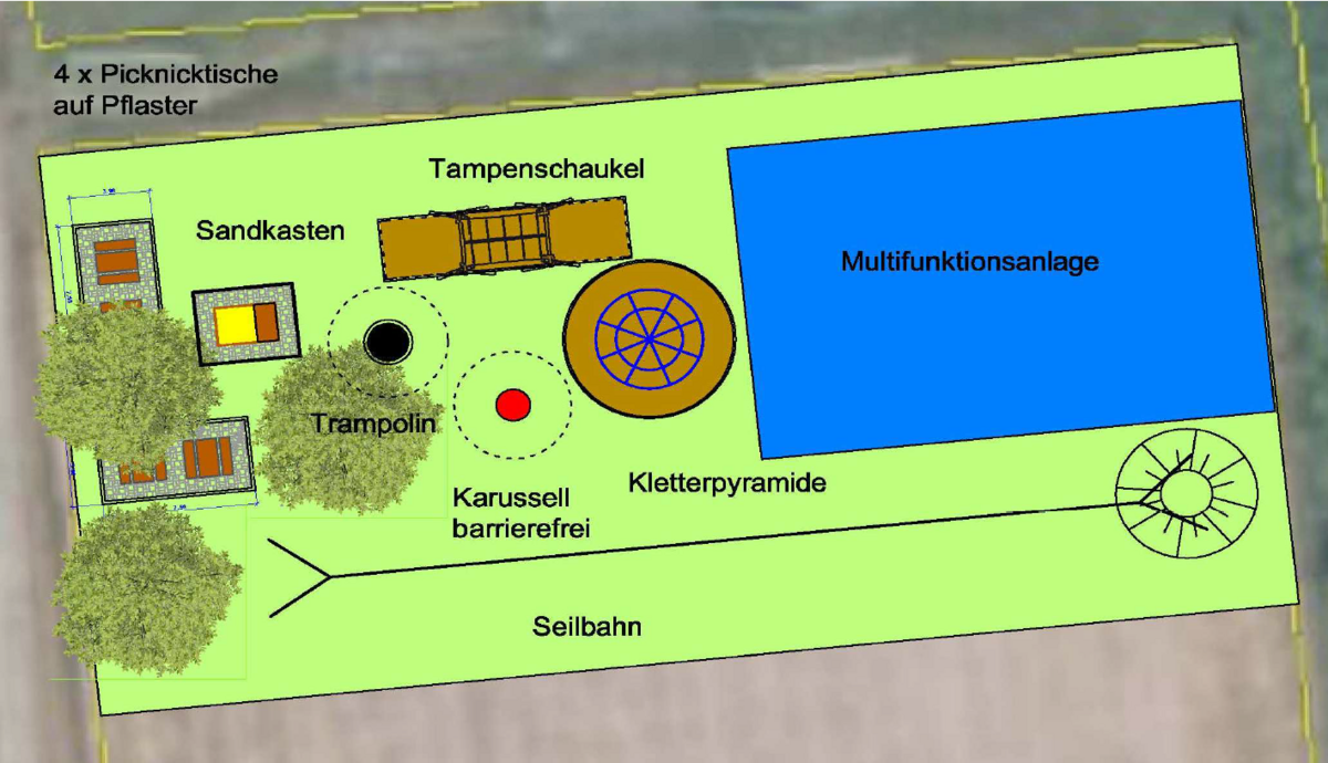 Spielplatz Sportplatz Großenseebach - Konzeptzeichnung