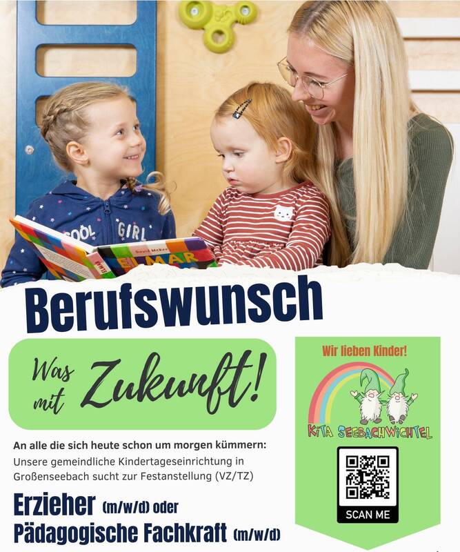 Stellenanzeige Kita Seebachwichtel - Erzieher/Päd. Fachkraft